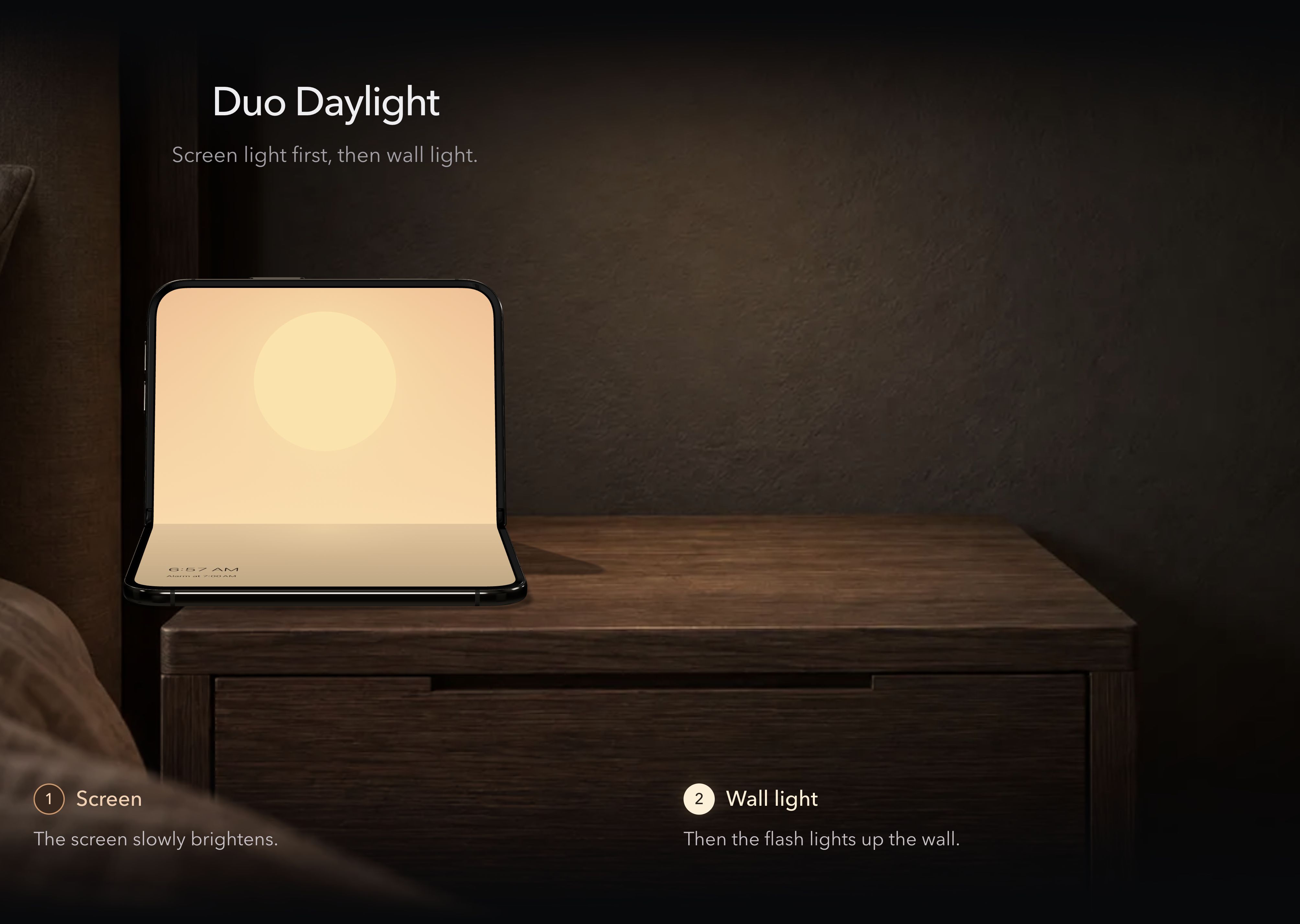Duo Daylight: screen light first, then optional wall light.